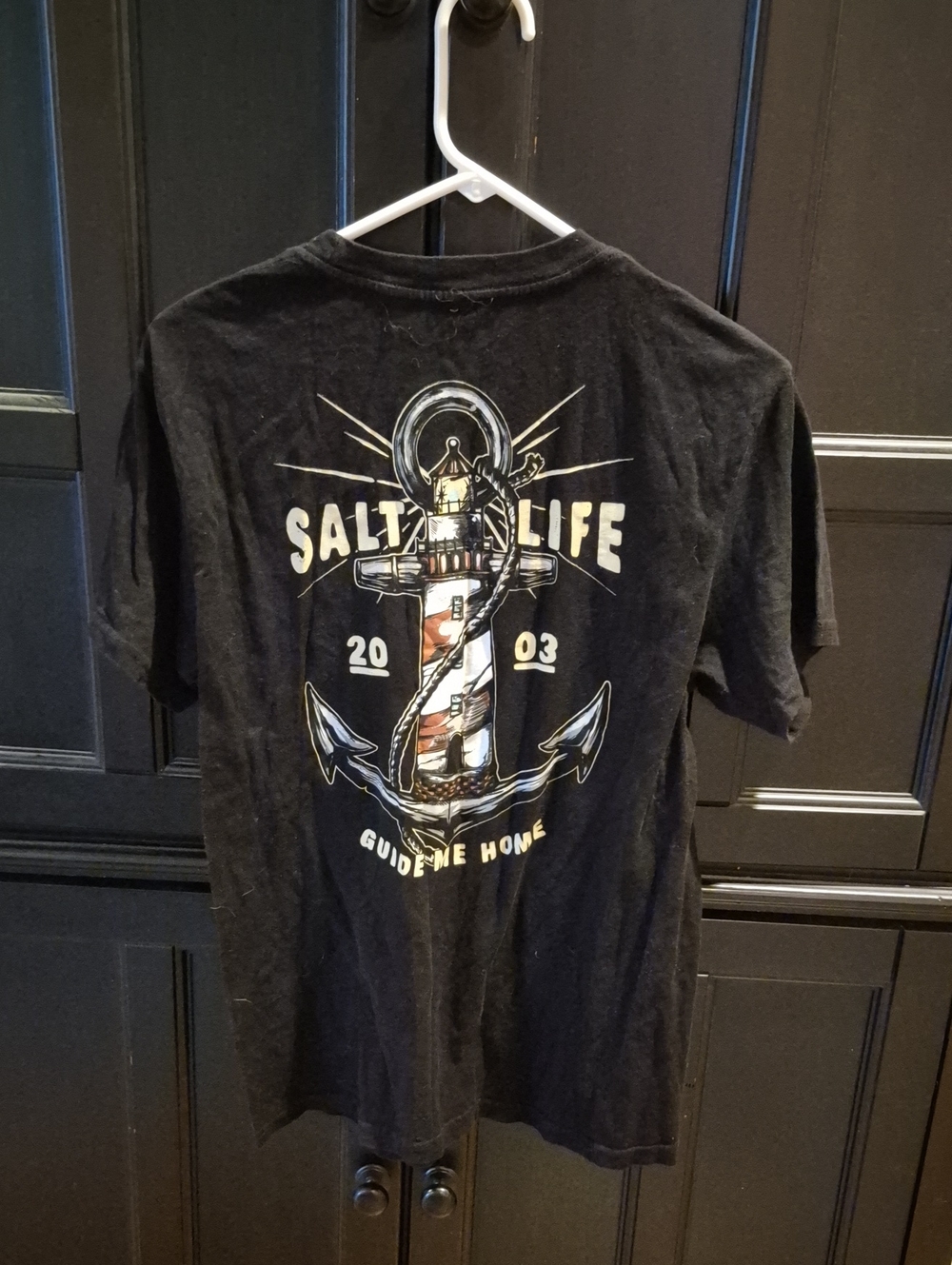Salt Life Black Short-Sleeve Lighthouse & Anchor Graphic Tee